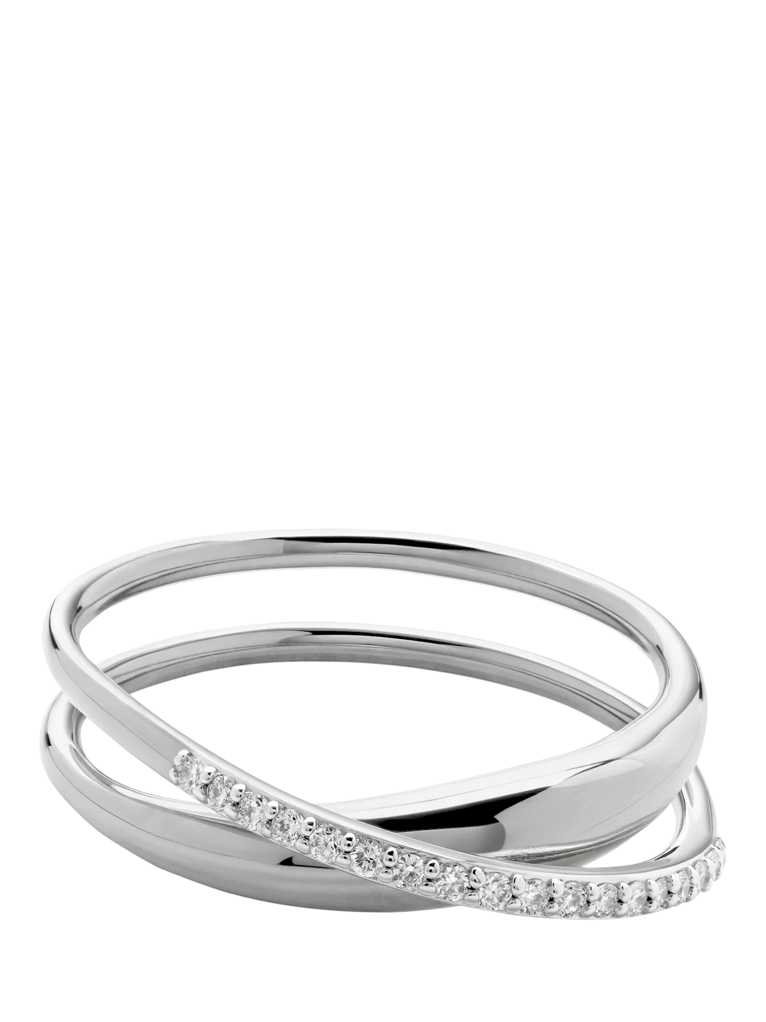 Monica Vinader Diamant Nura Wickelring Silber, UK-Version