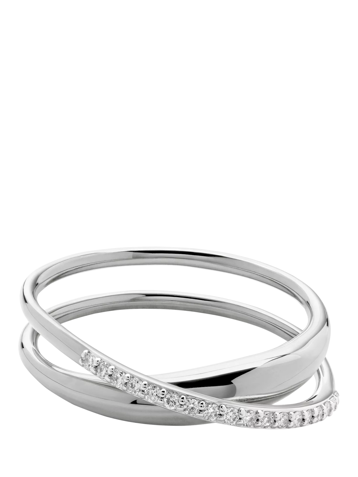 Monica Vinader Diamant Nura Wickelring Silber, UK-Version