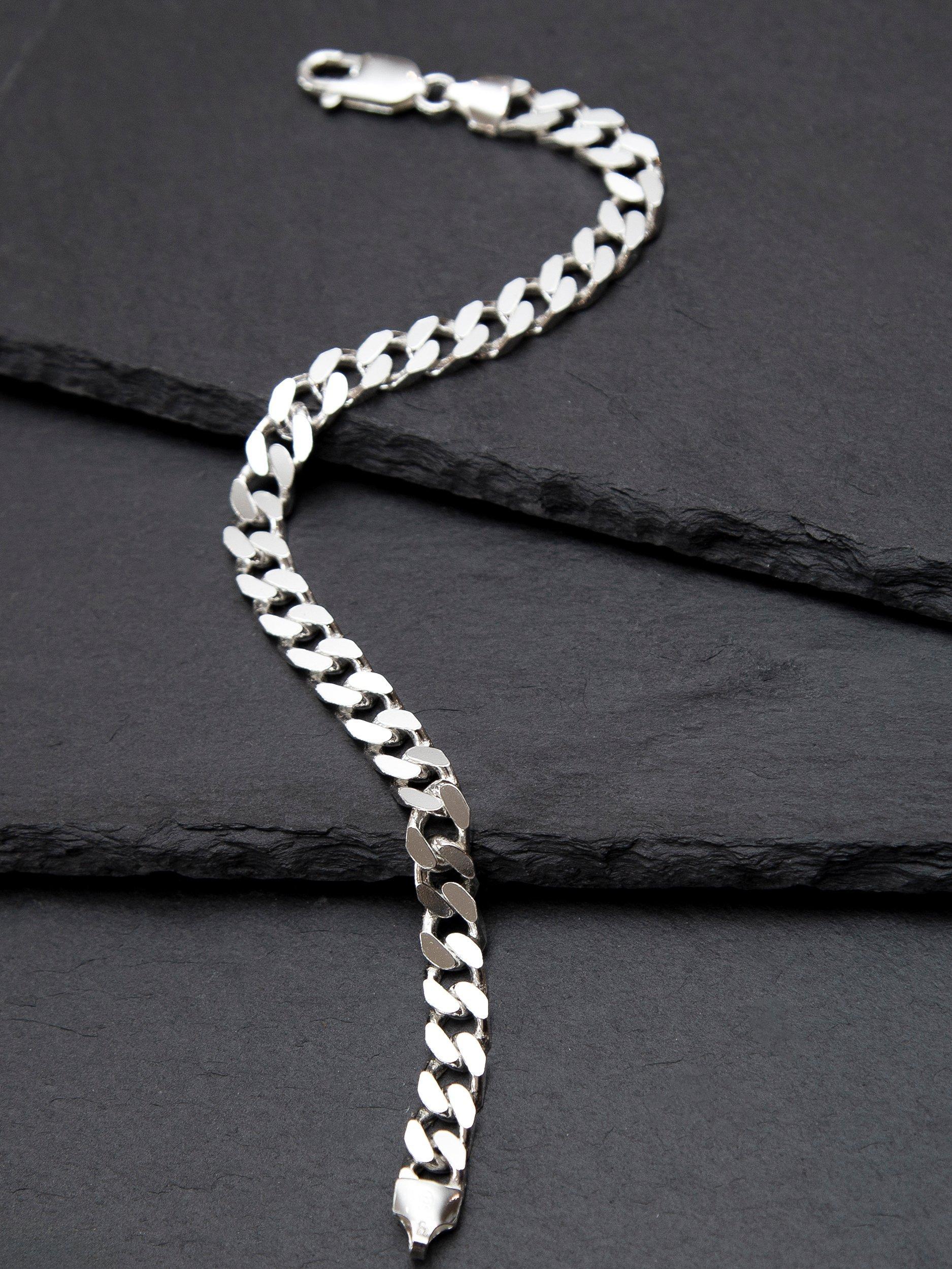 Hoxton London square curb bracelet sterling silver, UK version