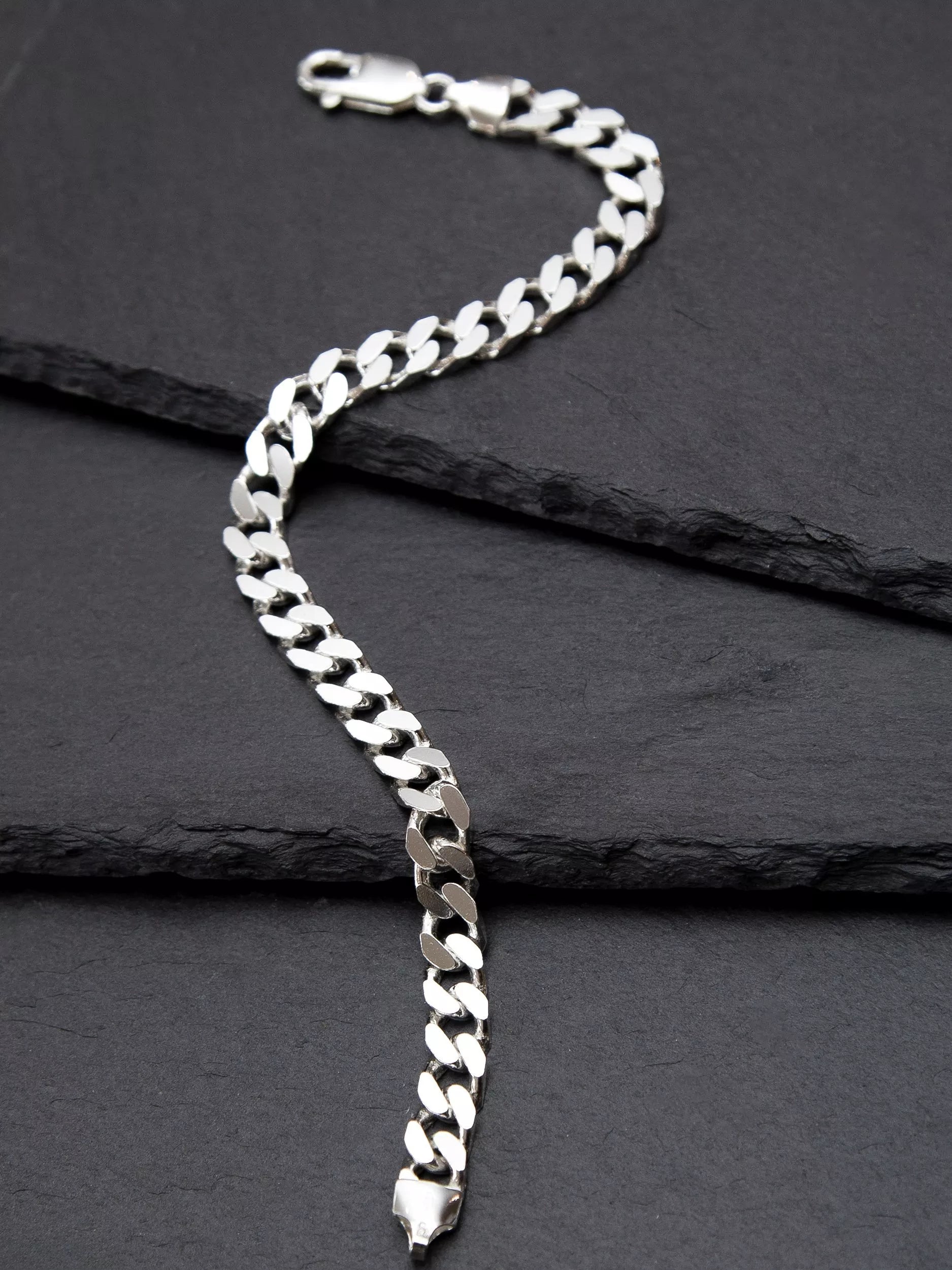 Hoxton London square curb bracelet sterling silver, UK version