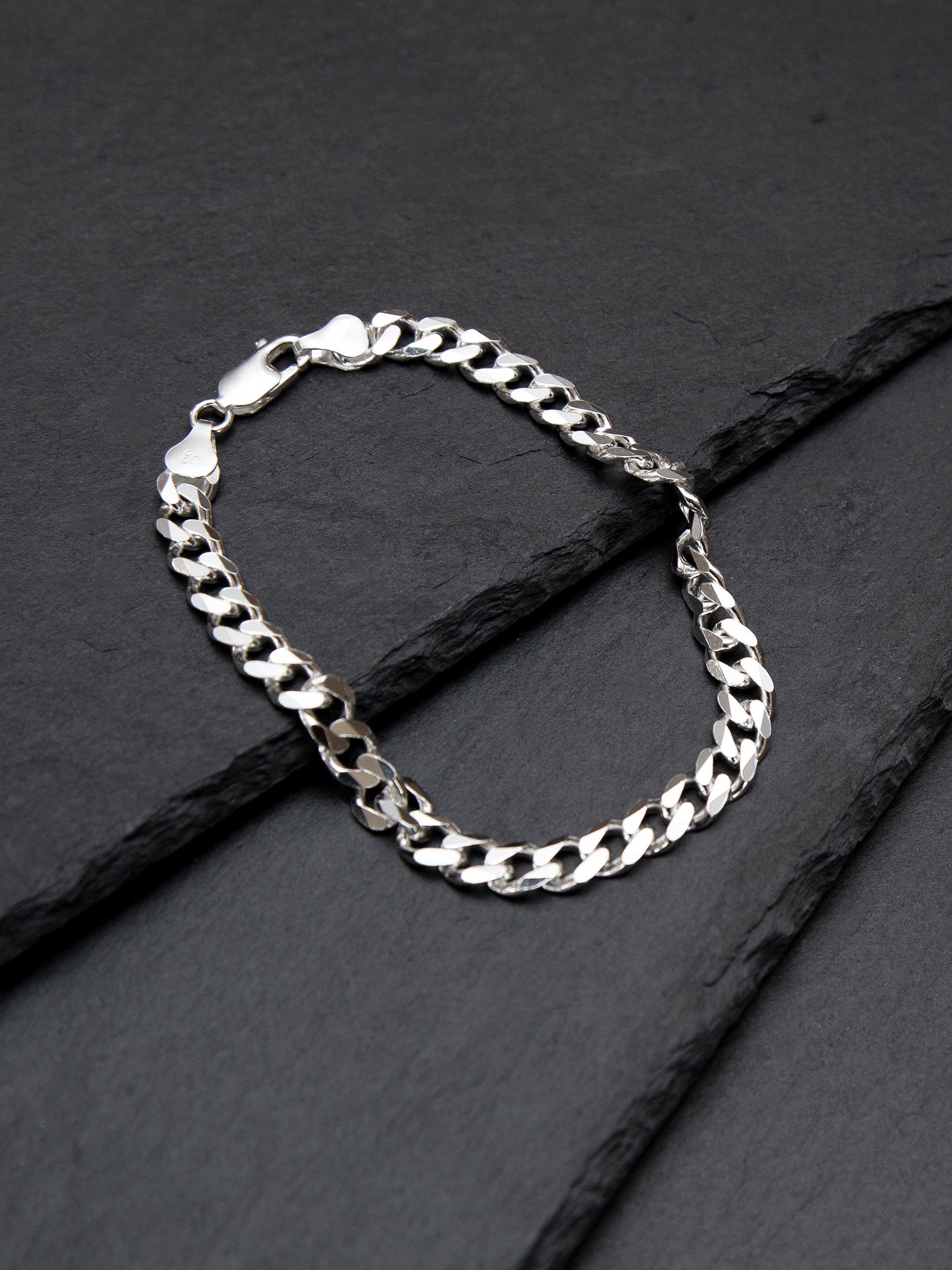 Hoxton London square curb bracelet sterling silver, UK version