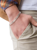 Hoxton London square curb bracelet sterling silver, UK version