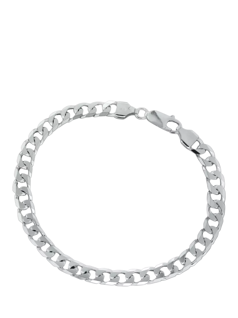 Hoxton London men's silver curb bracelet, imported from the UK