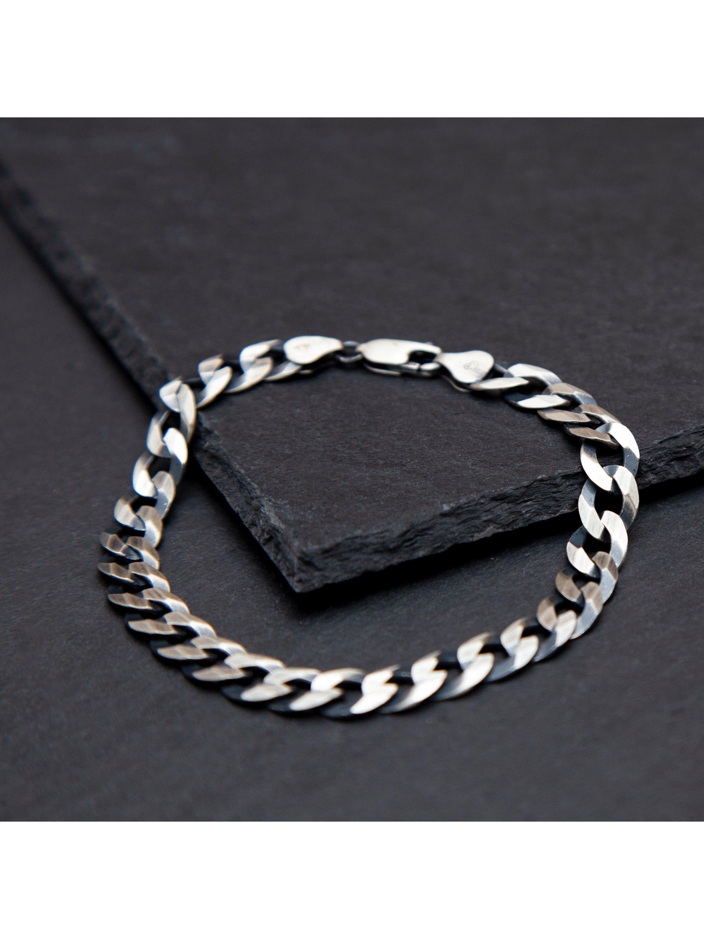 Hoxton London oxidised sterling silver bracelet 20cm, UK version
