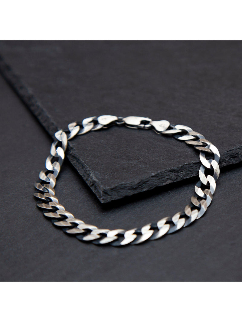 Hoxton London oxidised sterling silver bracelet 20cm, UK version