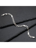 Hoxton London men's sterling silver bar and curb bracelet 21.5cm, imported from the UK