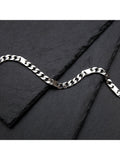 Hoxton London men's sterling silver bar and curb bracelet 21.5cm, imported from the UK