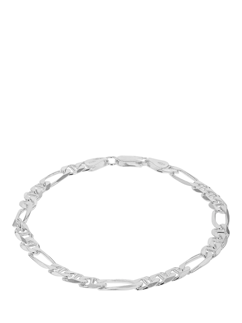 Hoxton London sterling silver Figaro Rambo chain bracelet 20cm, imported from the UK