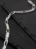 Hoxton London sterling silver Figaro Rambo chain bracelet 20cm, imported from the UK