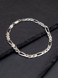 Hoxton London sterling silver Figaro Rambo chain bracelet 20cm, imported from the UK