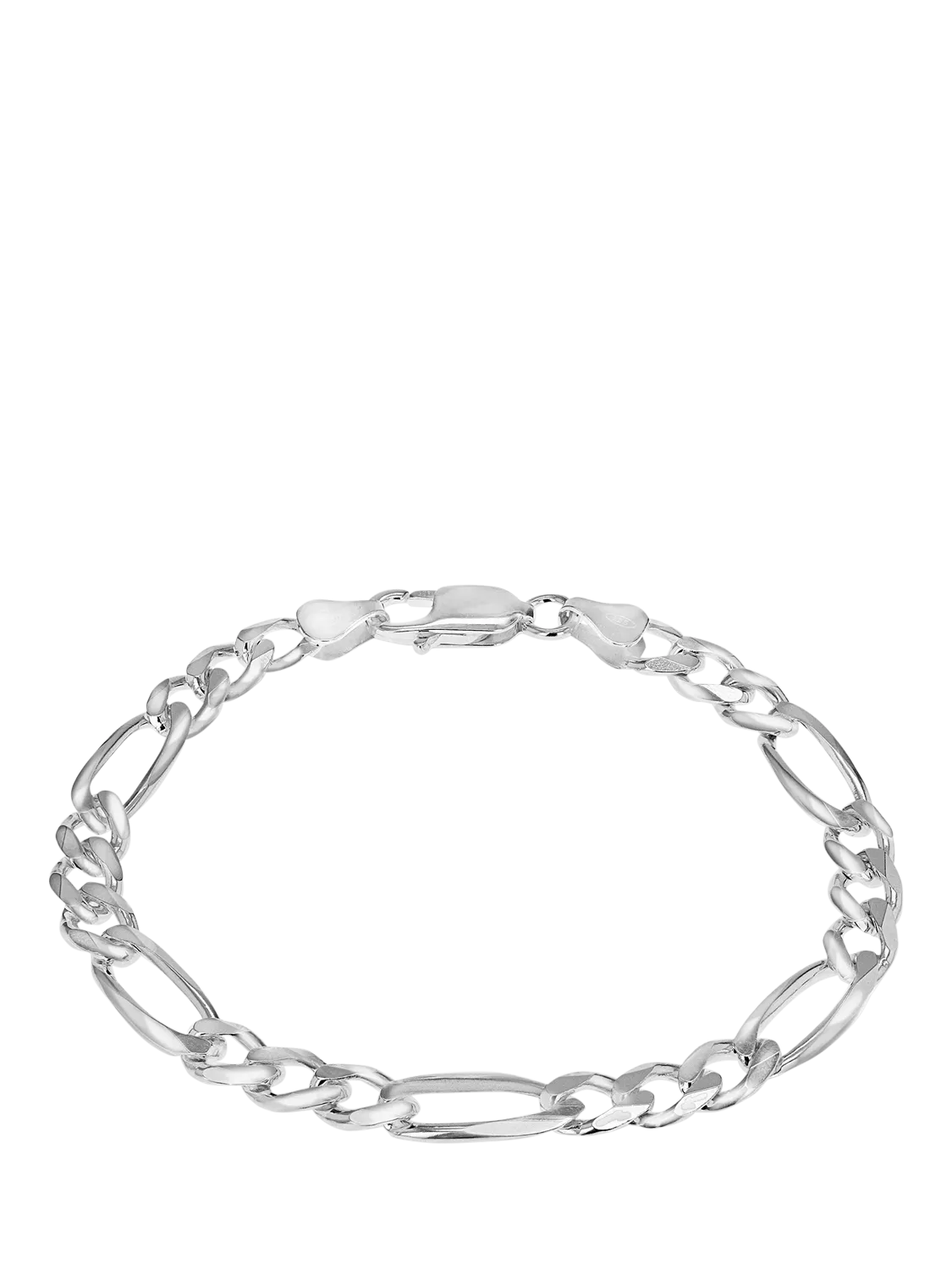 Hoxton London men's diamond cut figaro bracelet 20cm, imported from the UK