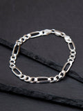 Hoxton London men's diamond cut figaro bracelet 20cm, imported from the UK