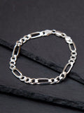 Hoxton London men's diamond cut figaro bracelet 20cm, imported from the UK