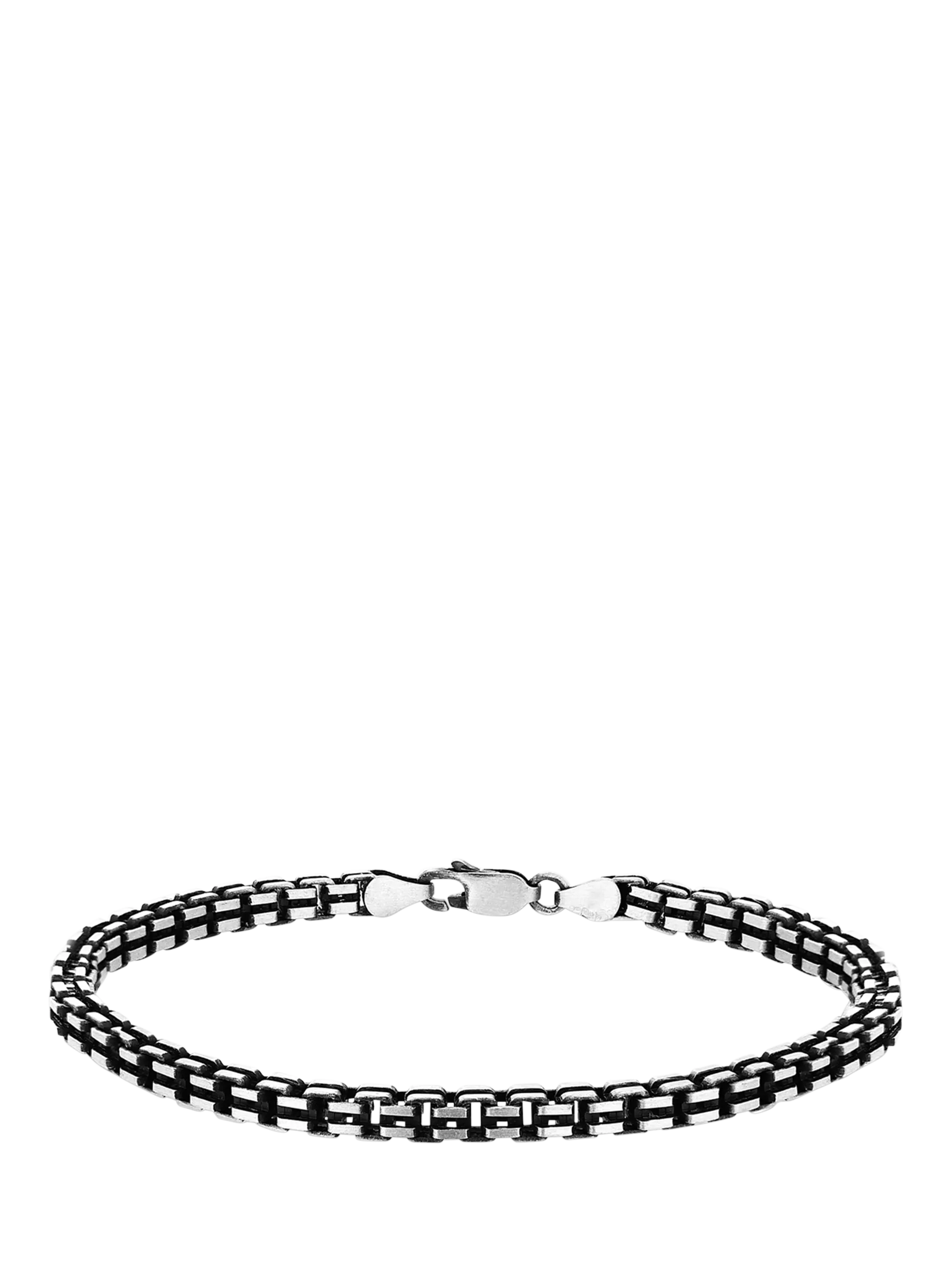 Hoxton London oxidised grooved box bracelet 20cm, UK version