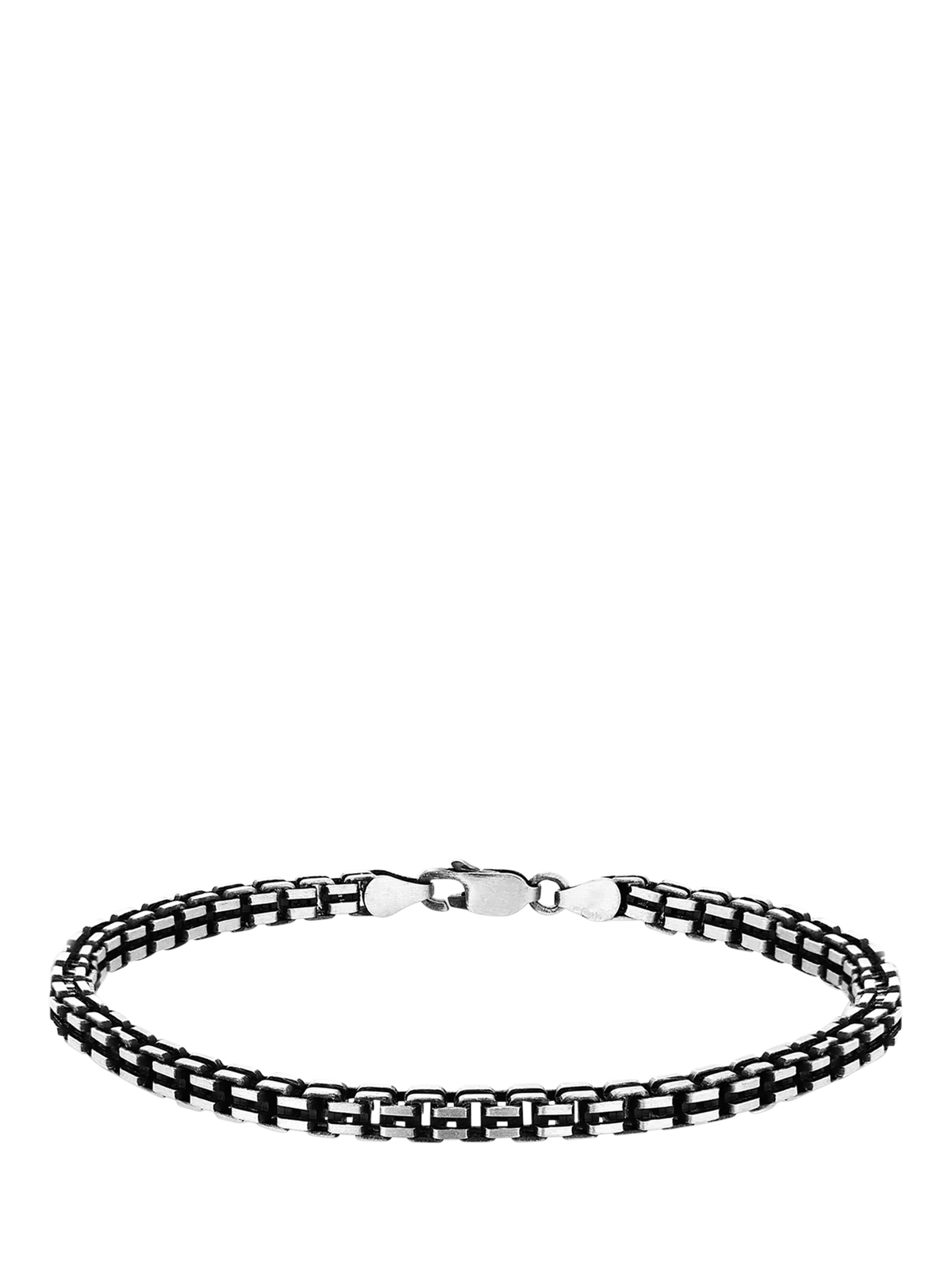 Hoxton London oxidised grooved box bracelet 20cm, UK version