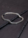 Hoxton London oxidised grooved box bracelet 20cm, UK version
