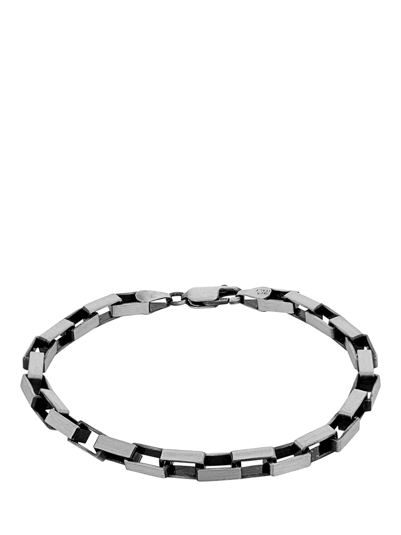 Hoxton London oxidised sterling silver paper chain bracelet 20cm - British product
