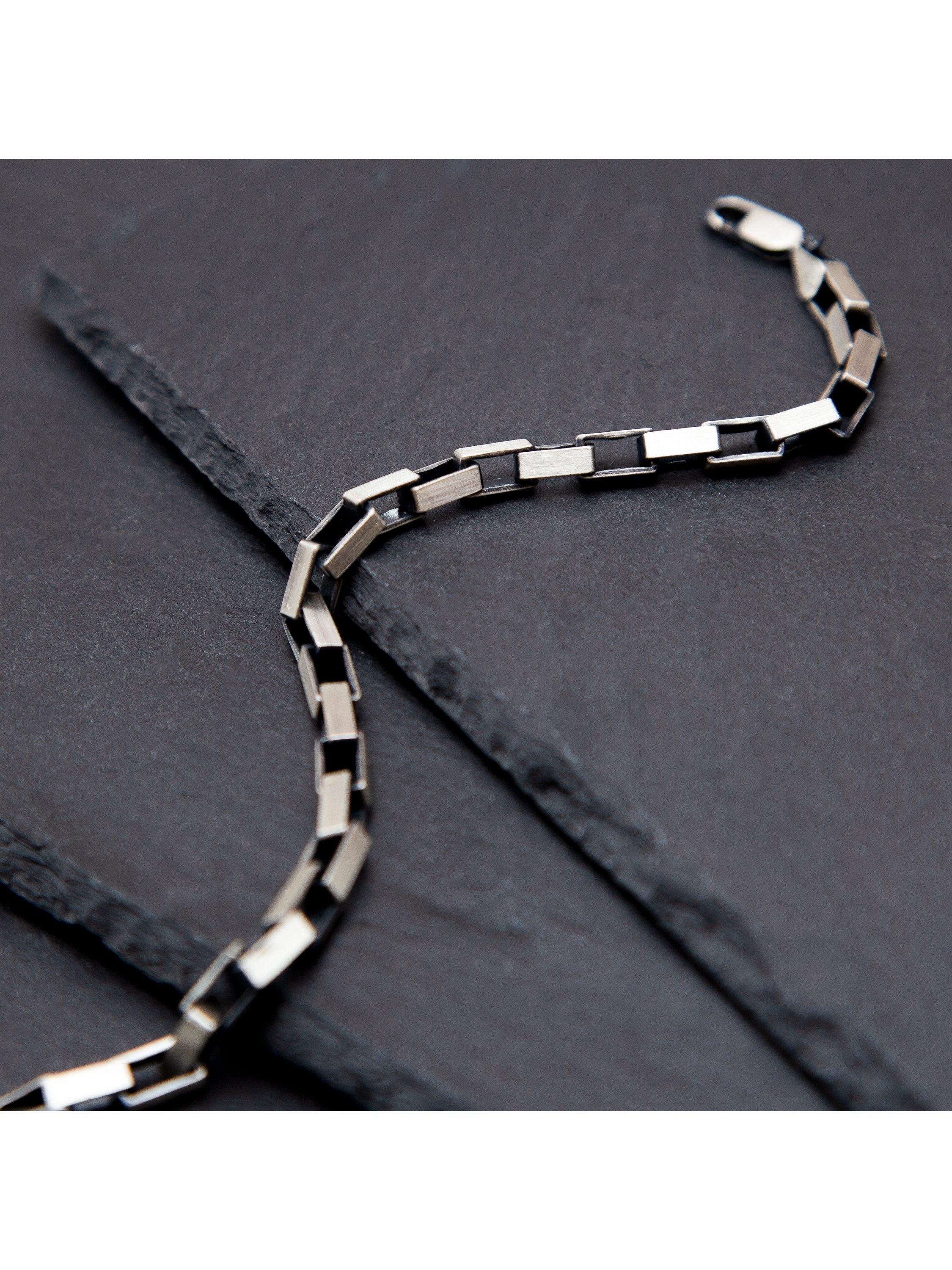 Hoxton London oxidised sterling silver paper chain bracelet 20cm - British product