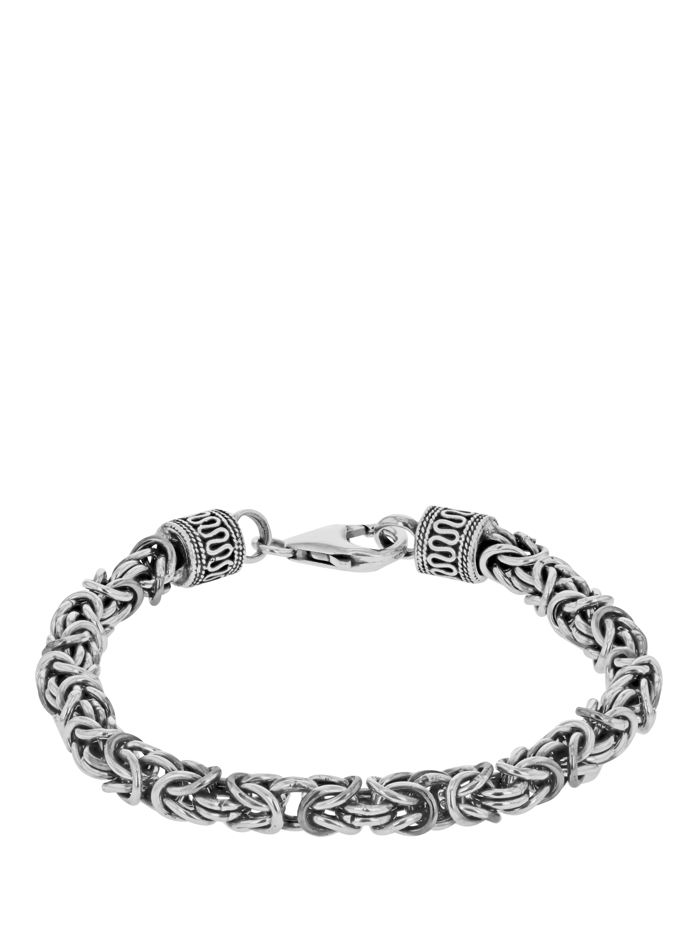 Hoxton London rhodium plated sterling silver byzantine bracelet - British product