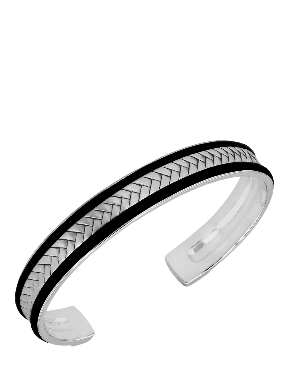 Hoxton London leather satin herringbone bangle - British product