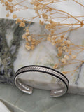 Hoxton London leather satin herringbone bangle - British product