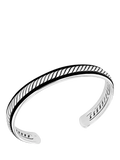 Hoxton London twist leather bangle silver black, imported from the UK