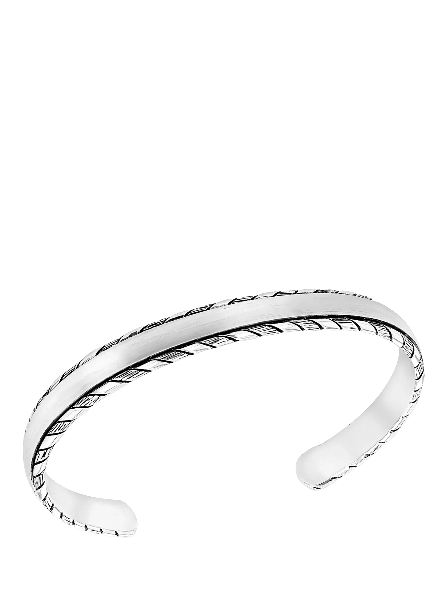 Hoxton London rhodium plated silver satin twist bangle, UK version