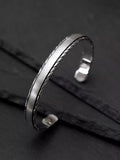 Hoxton London rhodium plated silver satin twist bangle, UK version