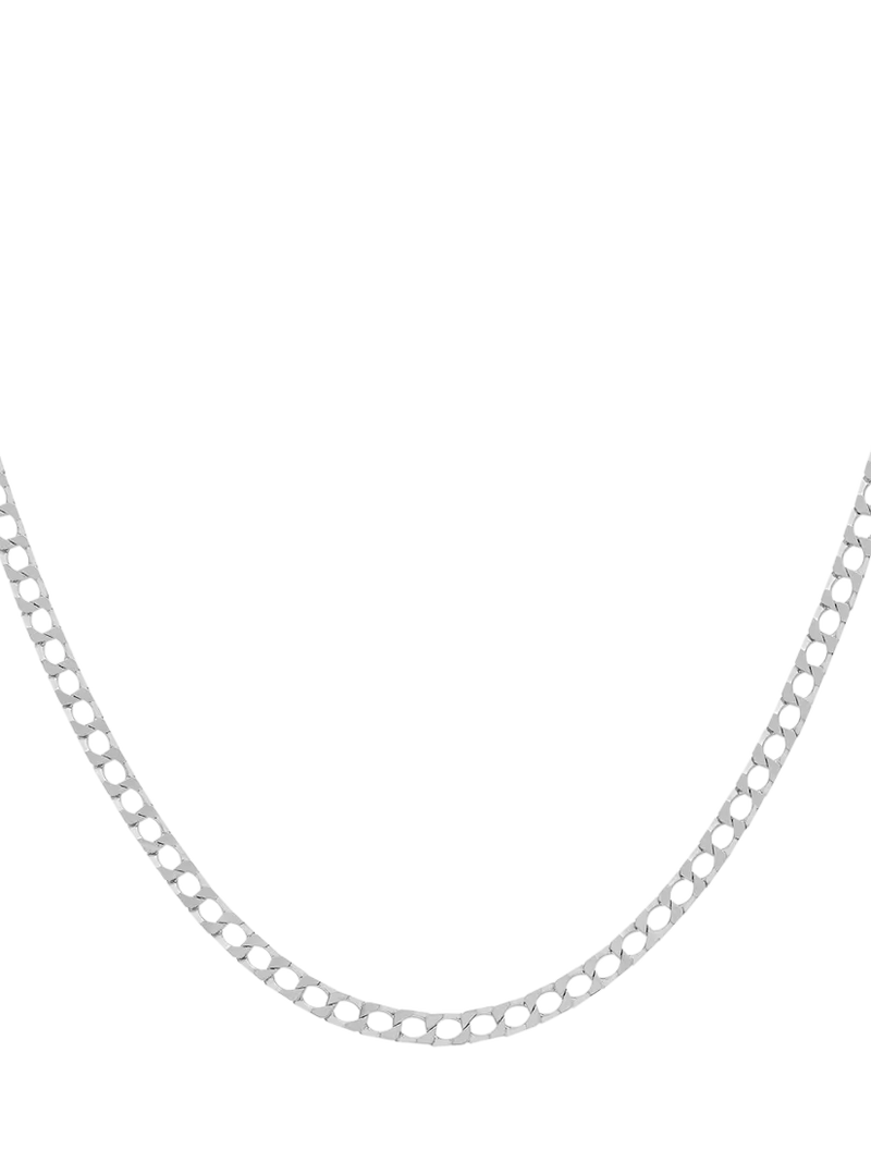 Hoxton London flat square curb chain necklace, UK version