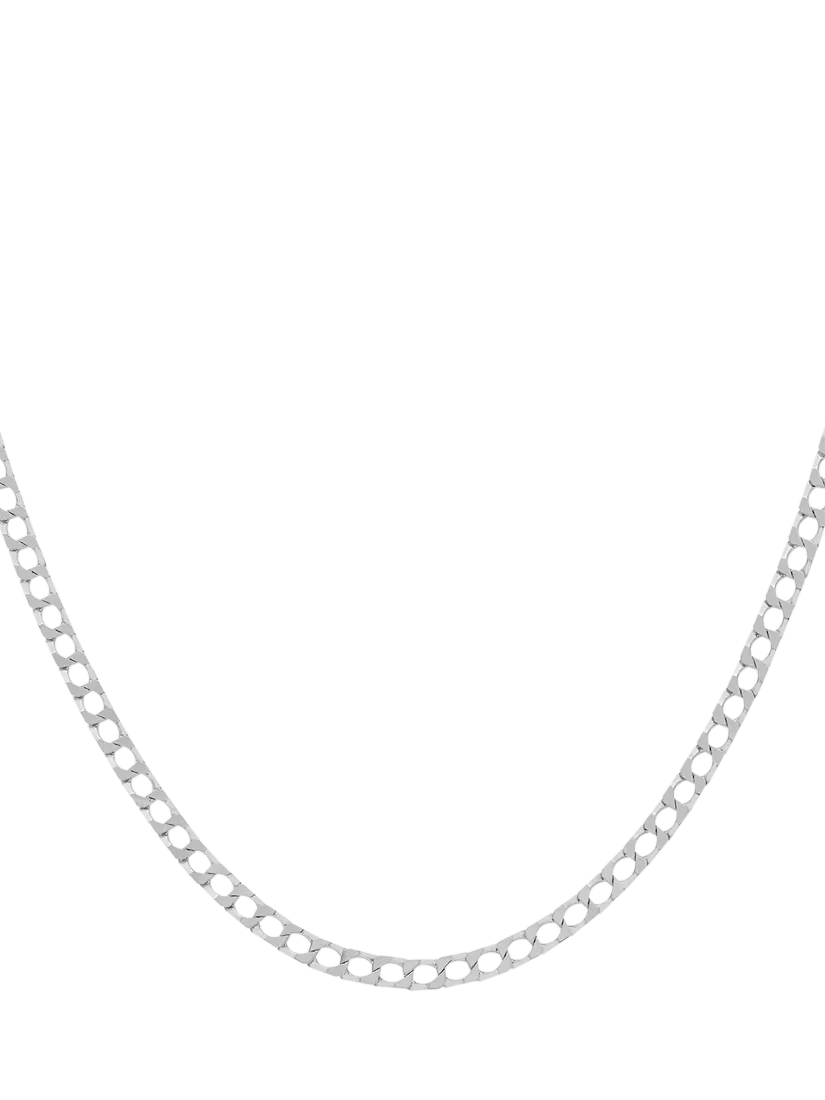Hoxton London flat square curb chain necklace, UK version