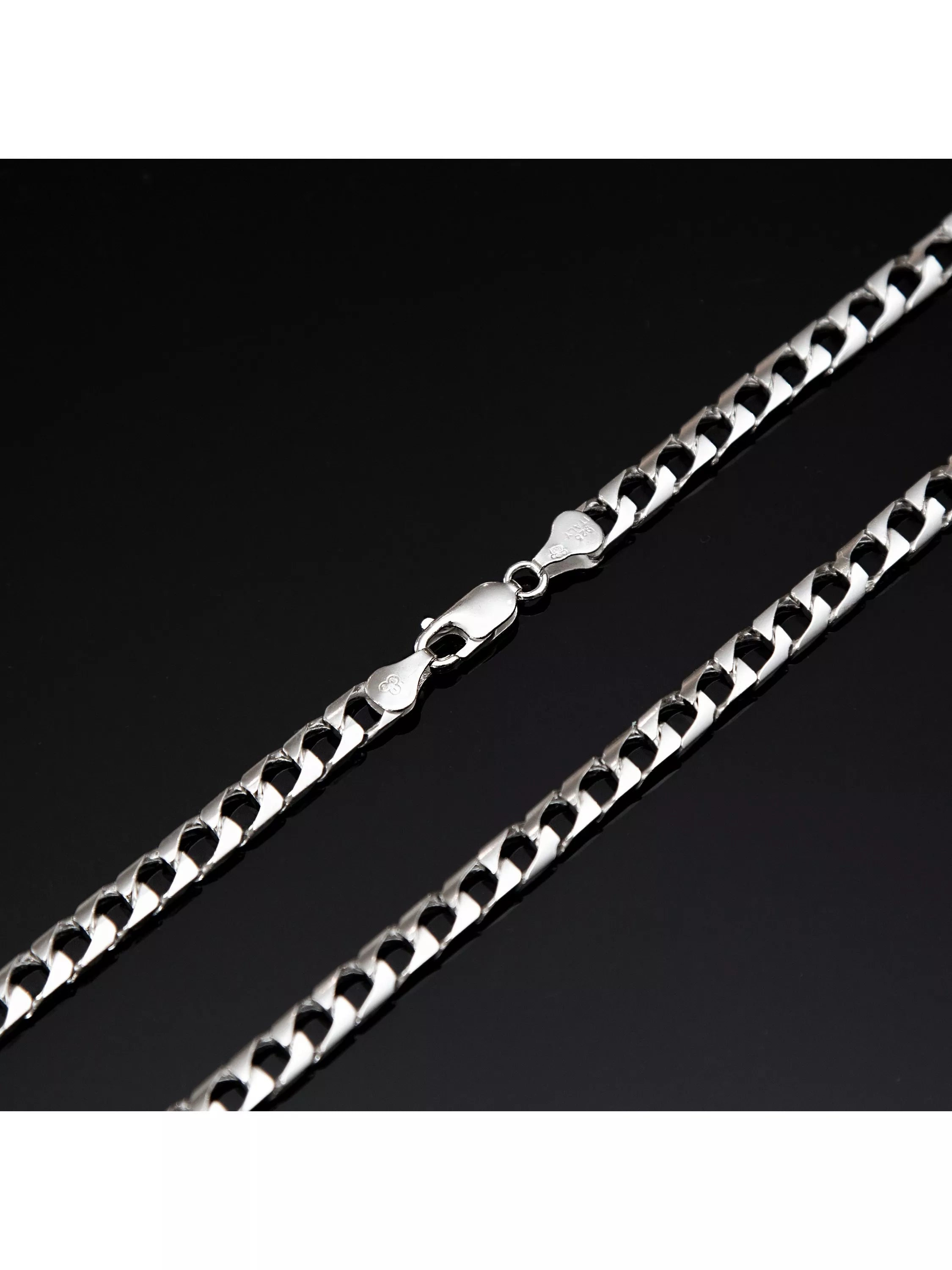 Hoxton London flat square curb chain necklace, UK version