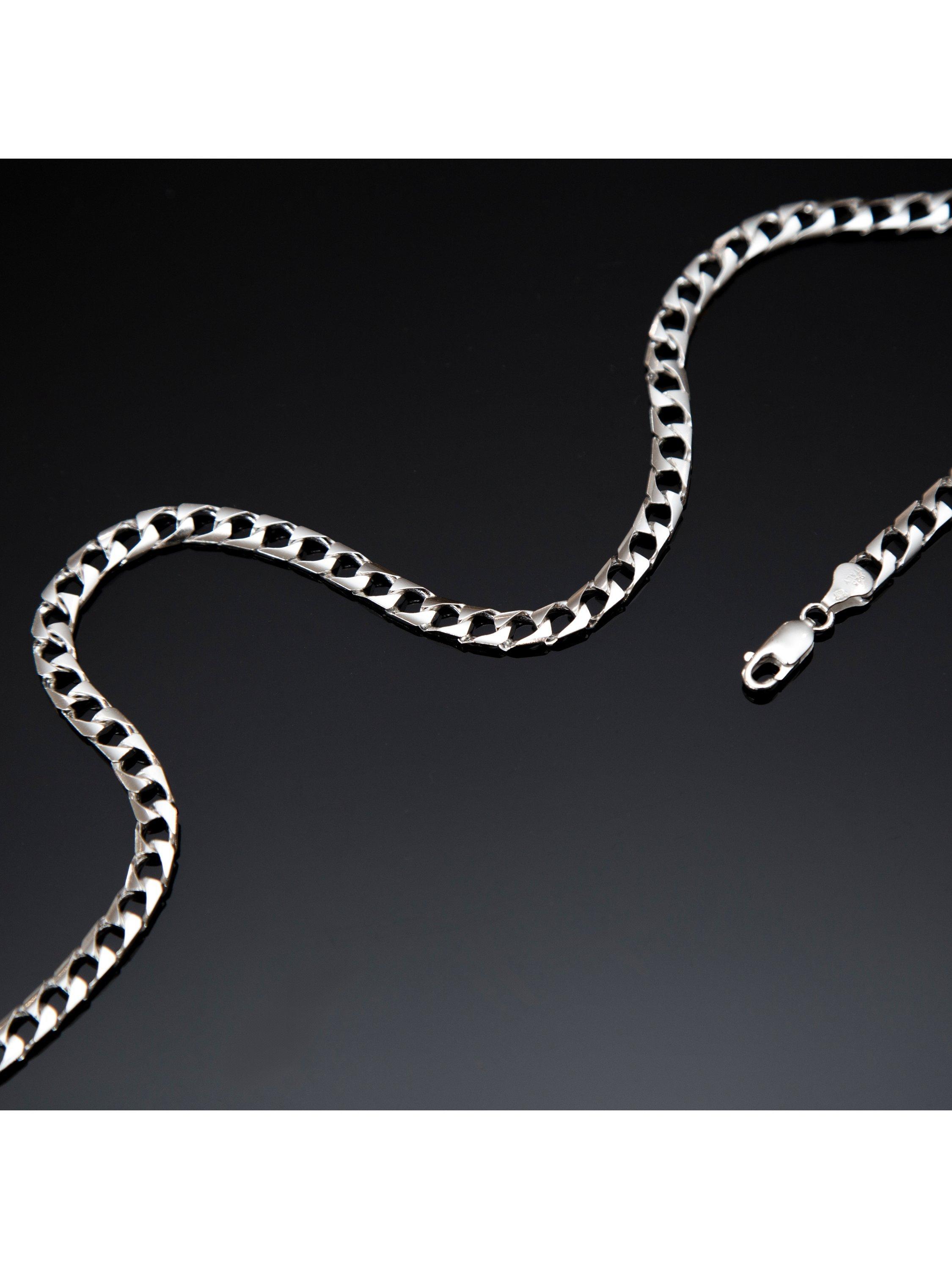 Hoxton London flat square curb chain necklace, UK version