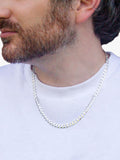 Hoxton London flat square curb chain necklace, UK version