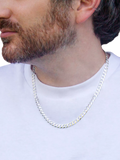 Hoxton London flat square curb chain necklace, UK version