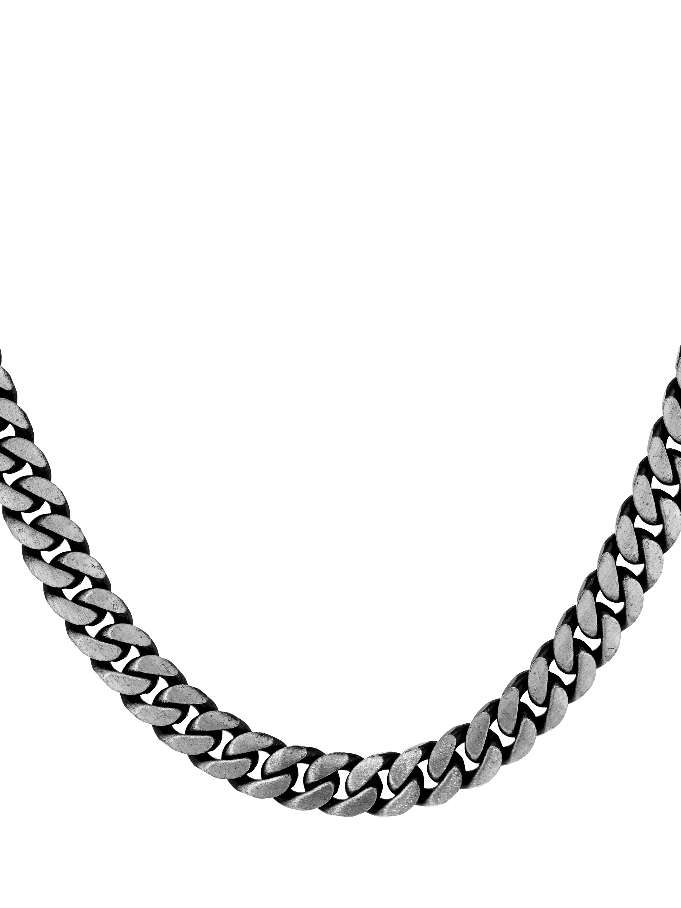 Hoxton London oxidised flat curb chain necklace 51cm, imported from the UK