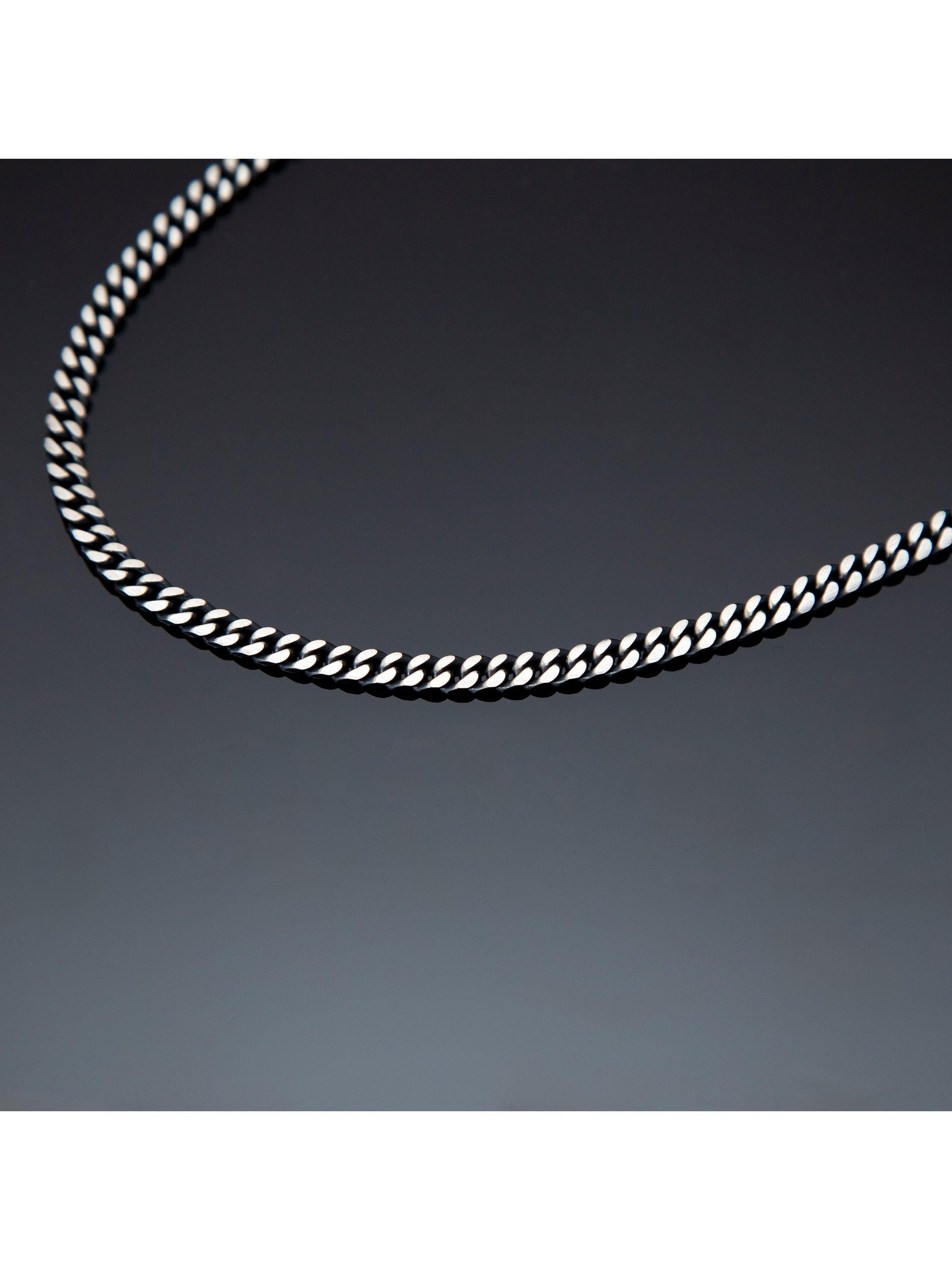 Hoxton London oxidised flat curb chain necklace 51cm, imported from the UK