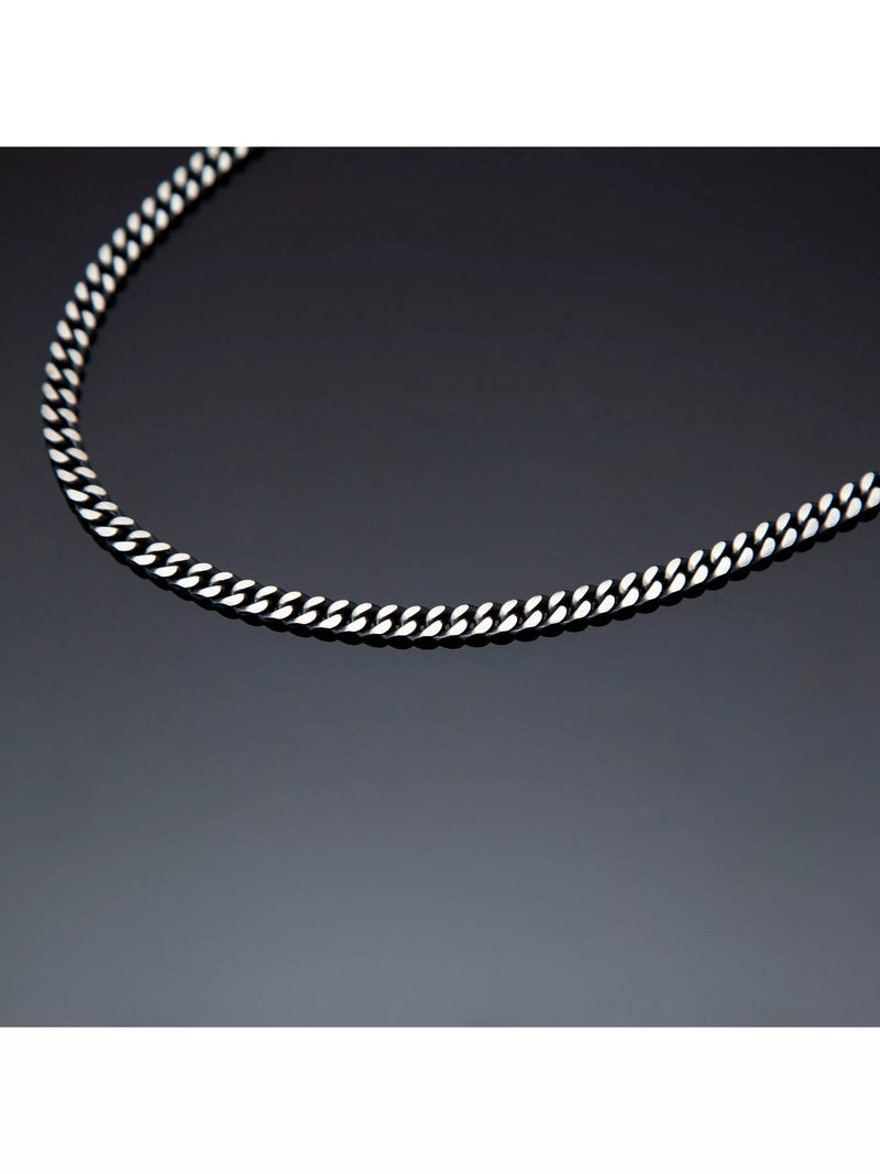 Hoxton London oxidised flat curb chain necklace 51cm, imported from the UK