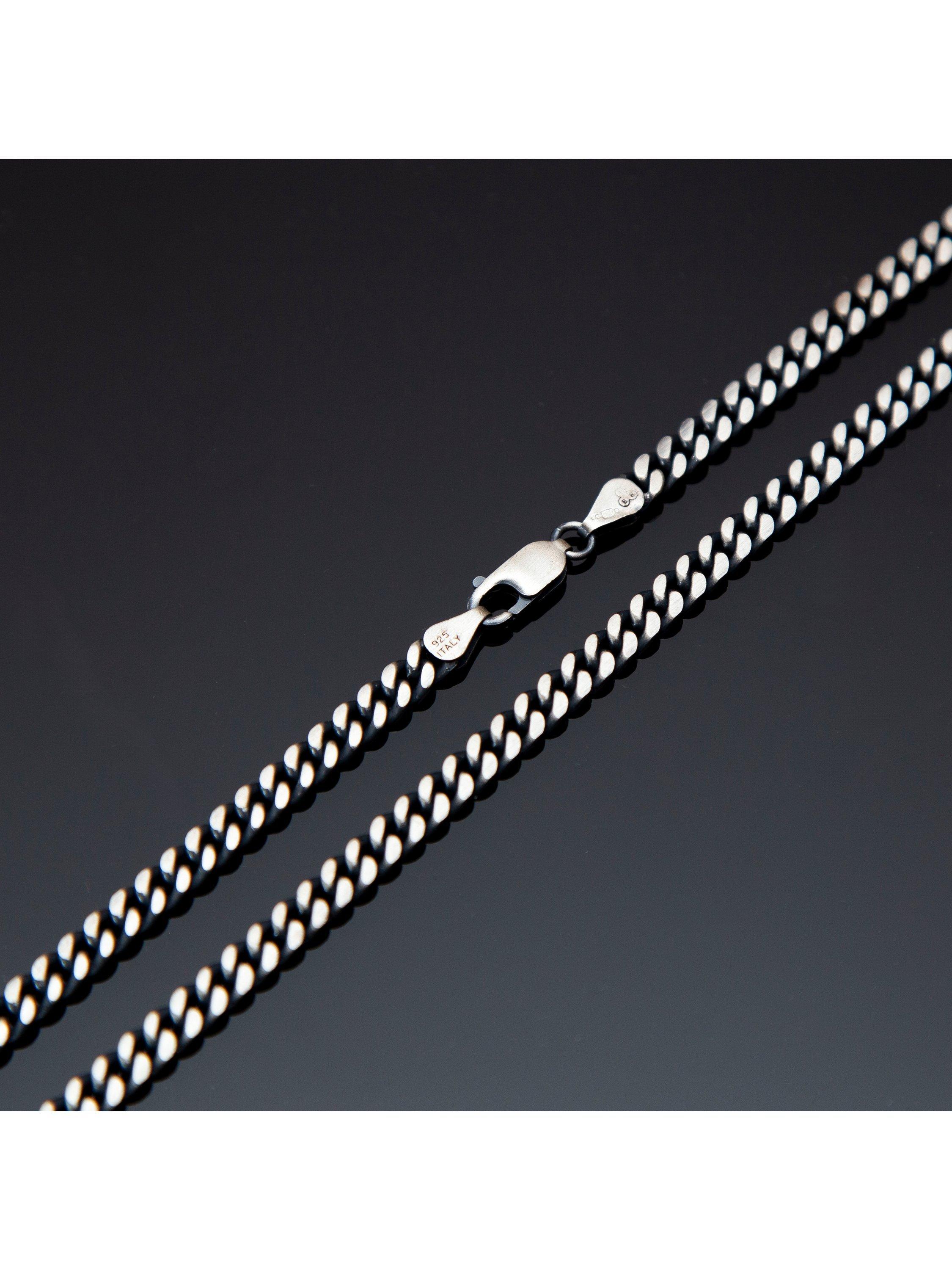 Hoxton London oxidised flat curb chain necklace 51cm, imported from the UK