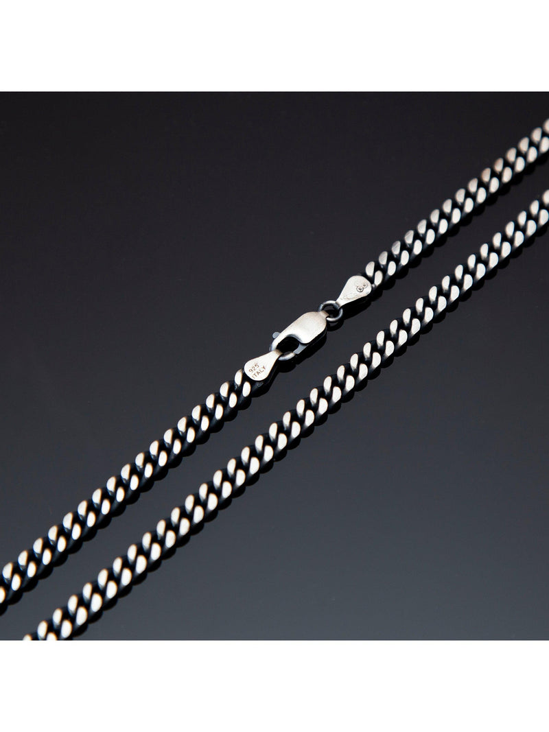 Hoxton London oxidised flat curb chain necklace 51cm, imported from the UK