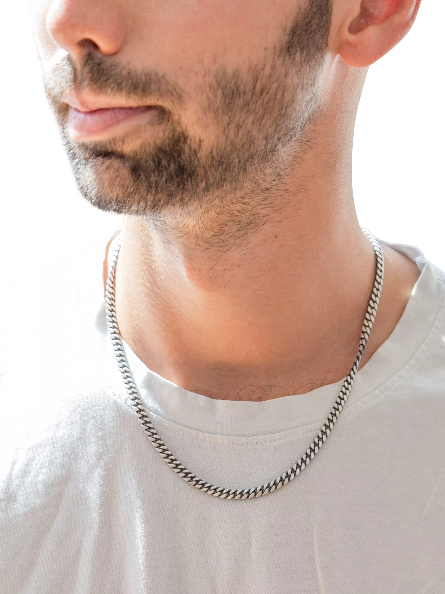 Hoxton London oxidised flat curb chain necklace 51cm, imported from the UK