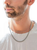 Hoxton London oxidised flat curb chain necklace 51cm, imported from the UK