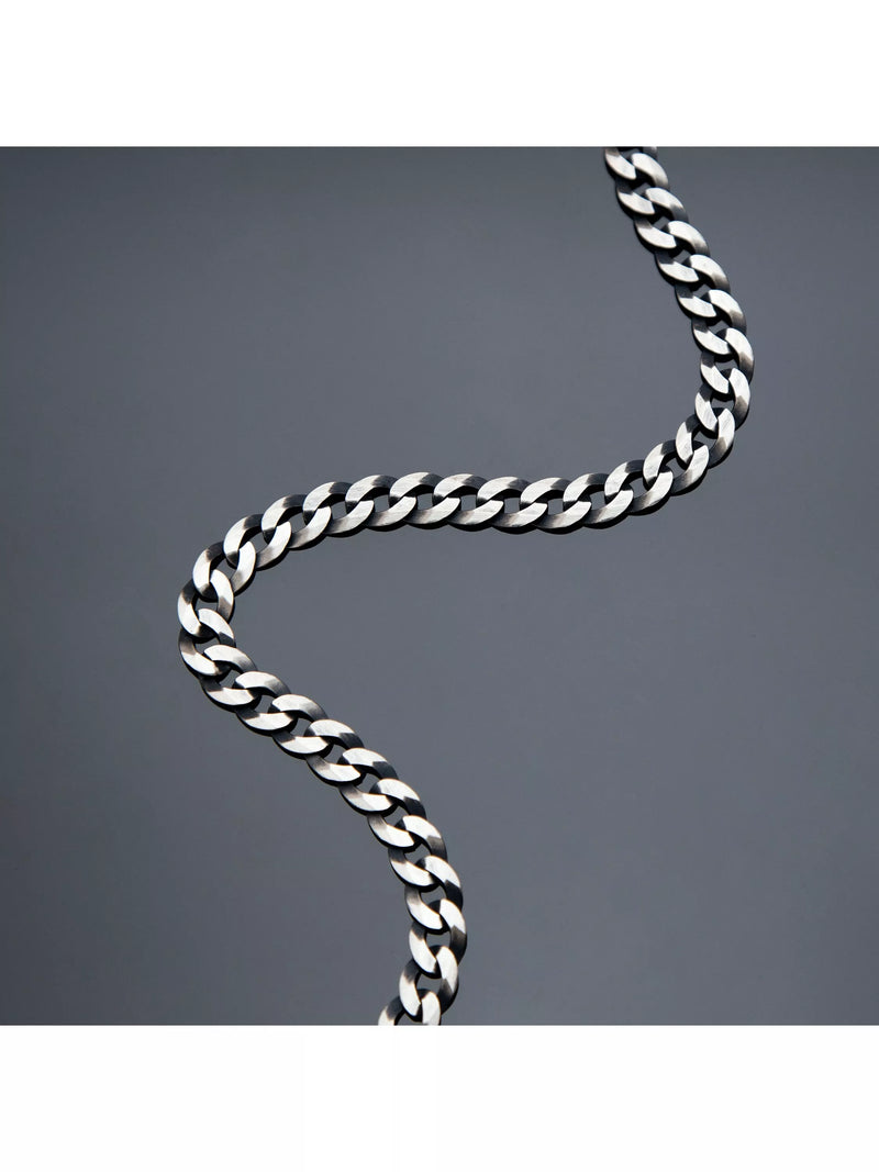 Hoxton London oxidised flat curb chain necklace 51cm, imported from the UK