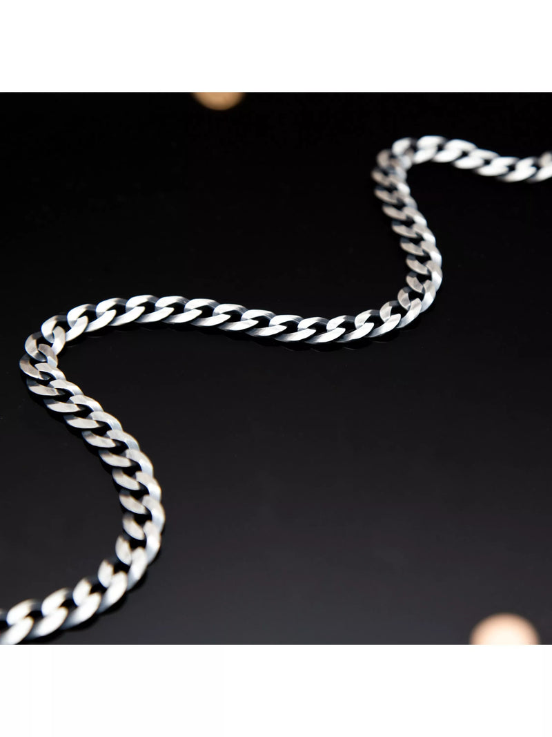Hoxton London oxidised flat curb chain necklace 51cm, imported from the UK