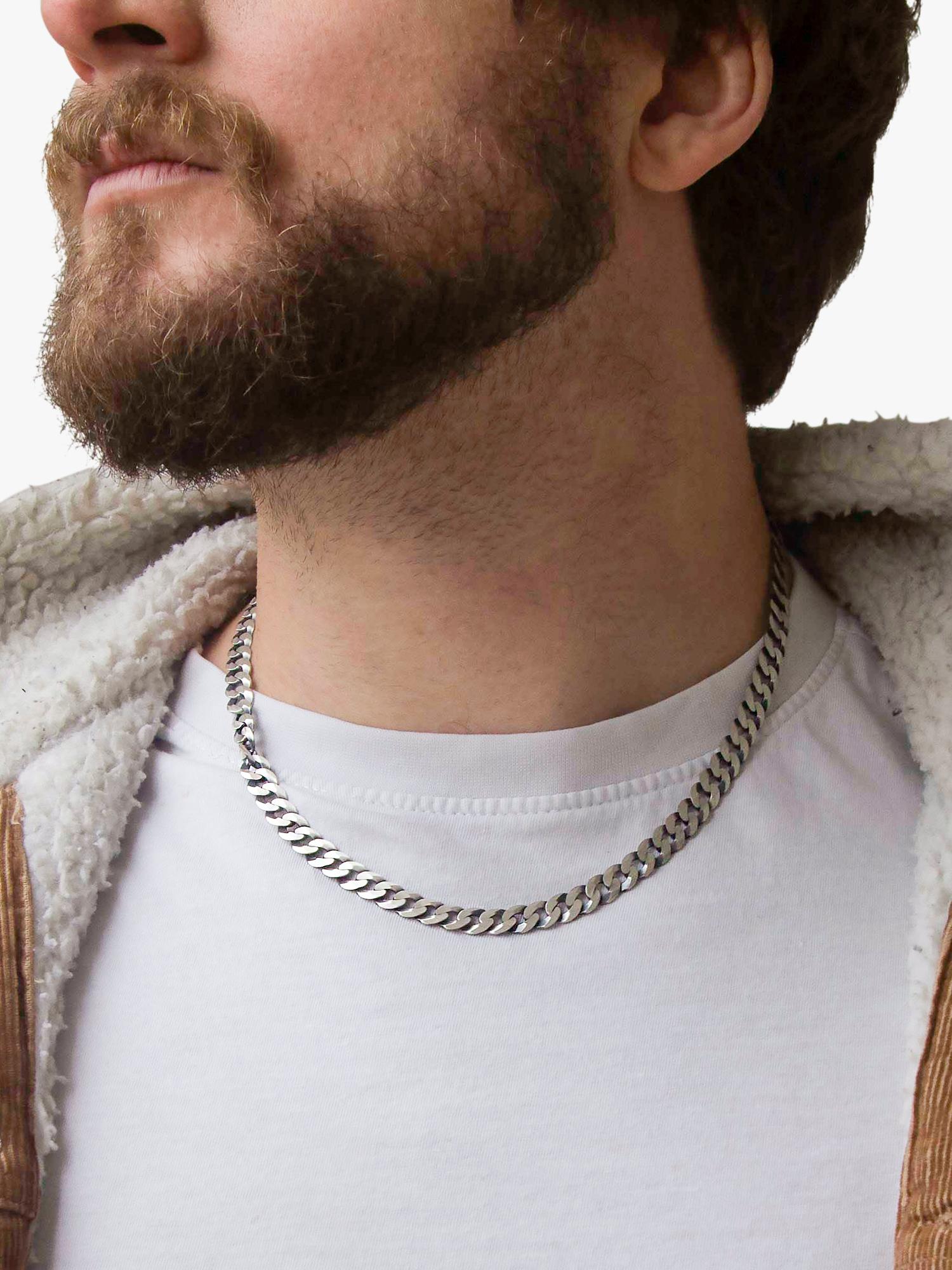 Hoxton London oxidised flat curb chain necklace 51cm, imported from the UK