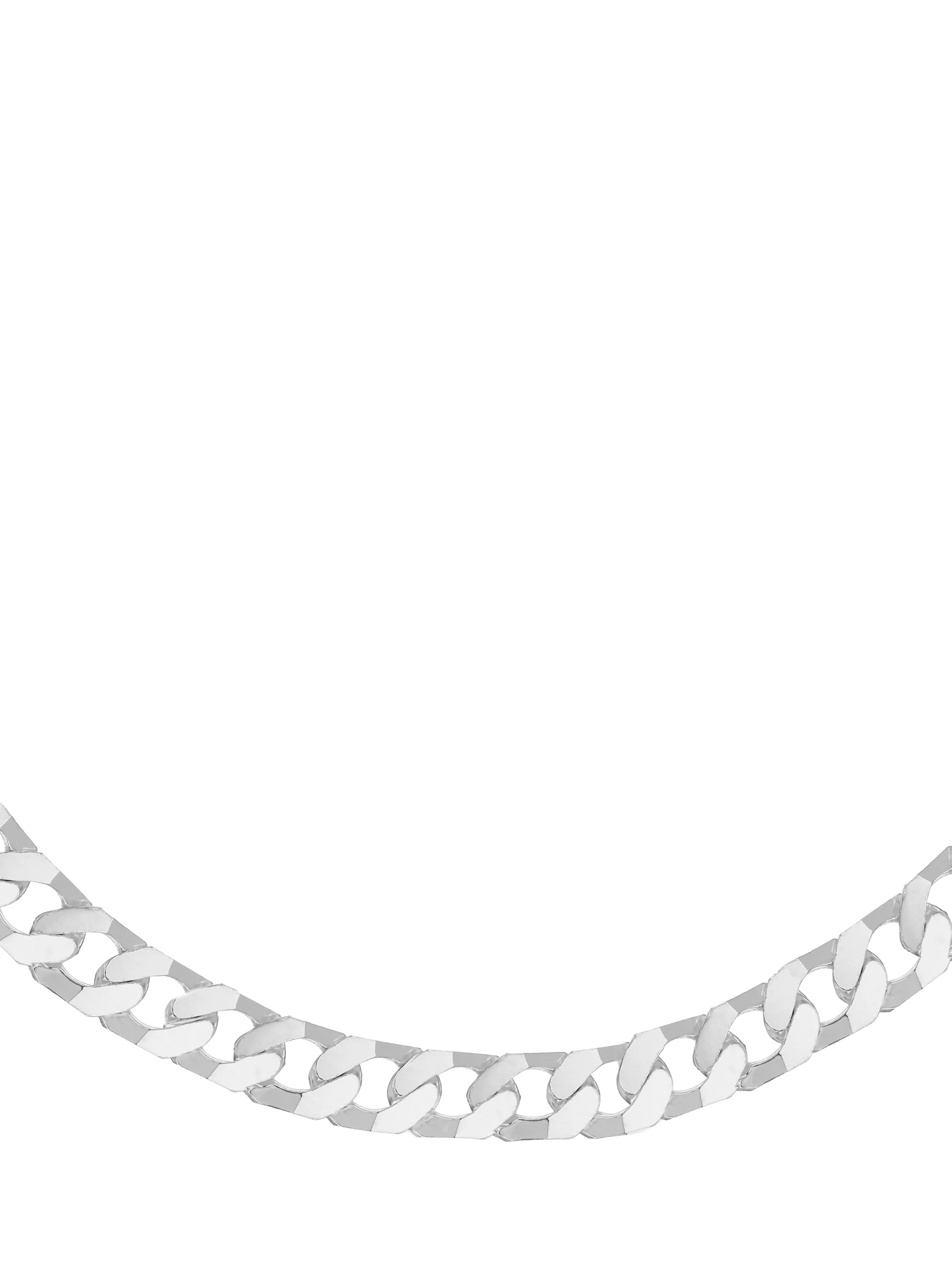 Hoxton London men's silver curb chain necklace 51cm, UK version