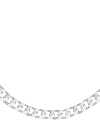 John Lewis Hoxton London Men's Flat Square Link Curb Chain Necklace, Silver, 51cm- Buy online at McGrocer