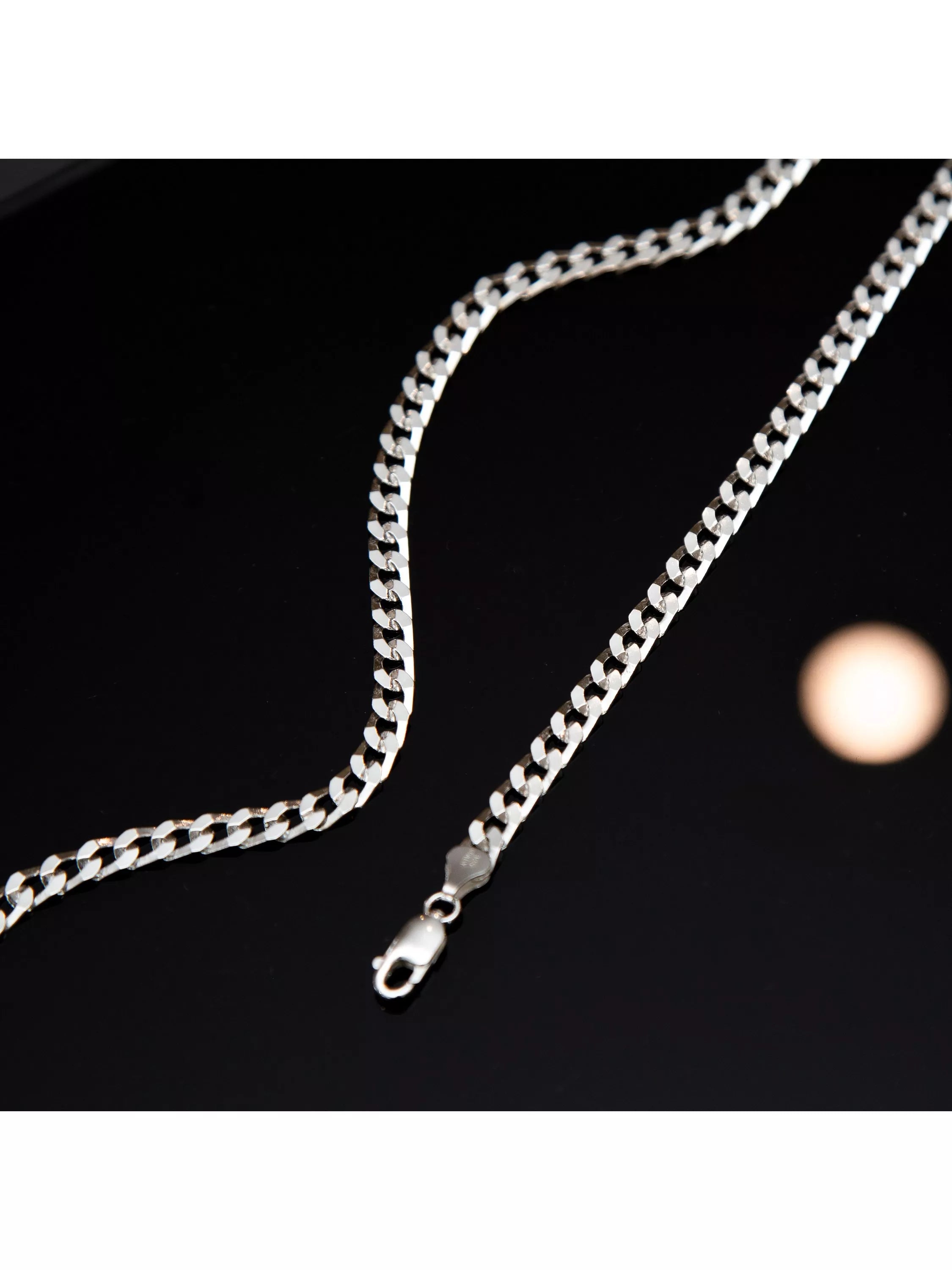 Hoxton London men's silver curb chain necklace 51cm, UK version