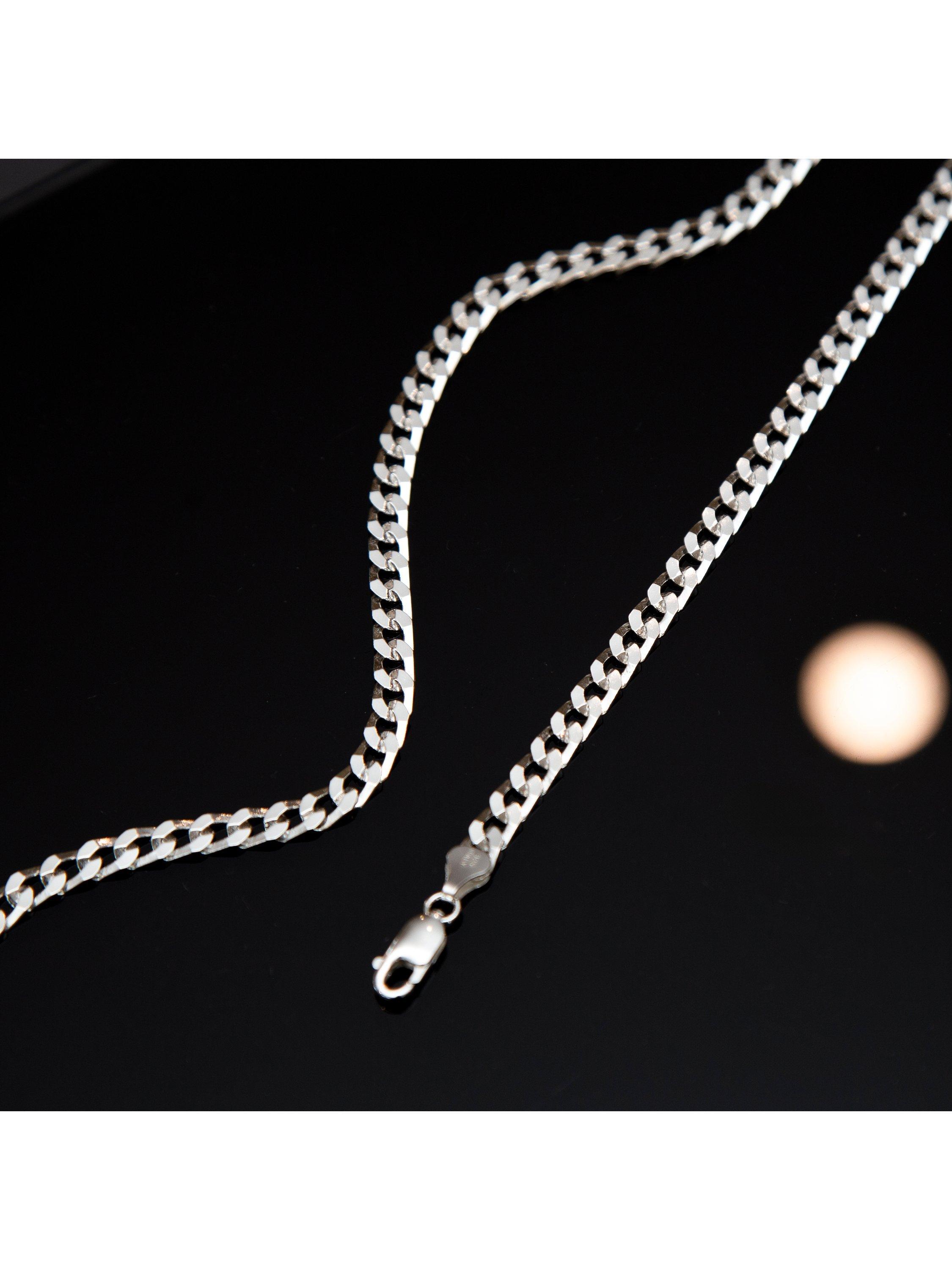 Hoxton London men's silver curb chain necklace 51cm, UK version