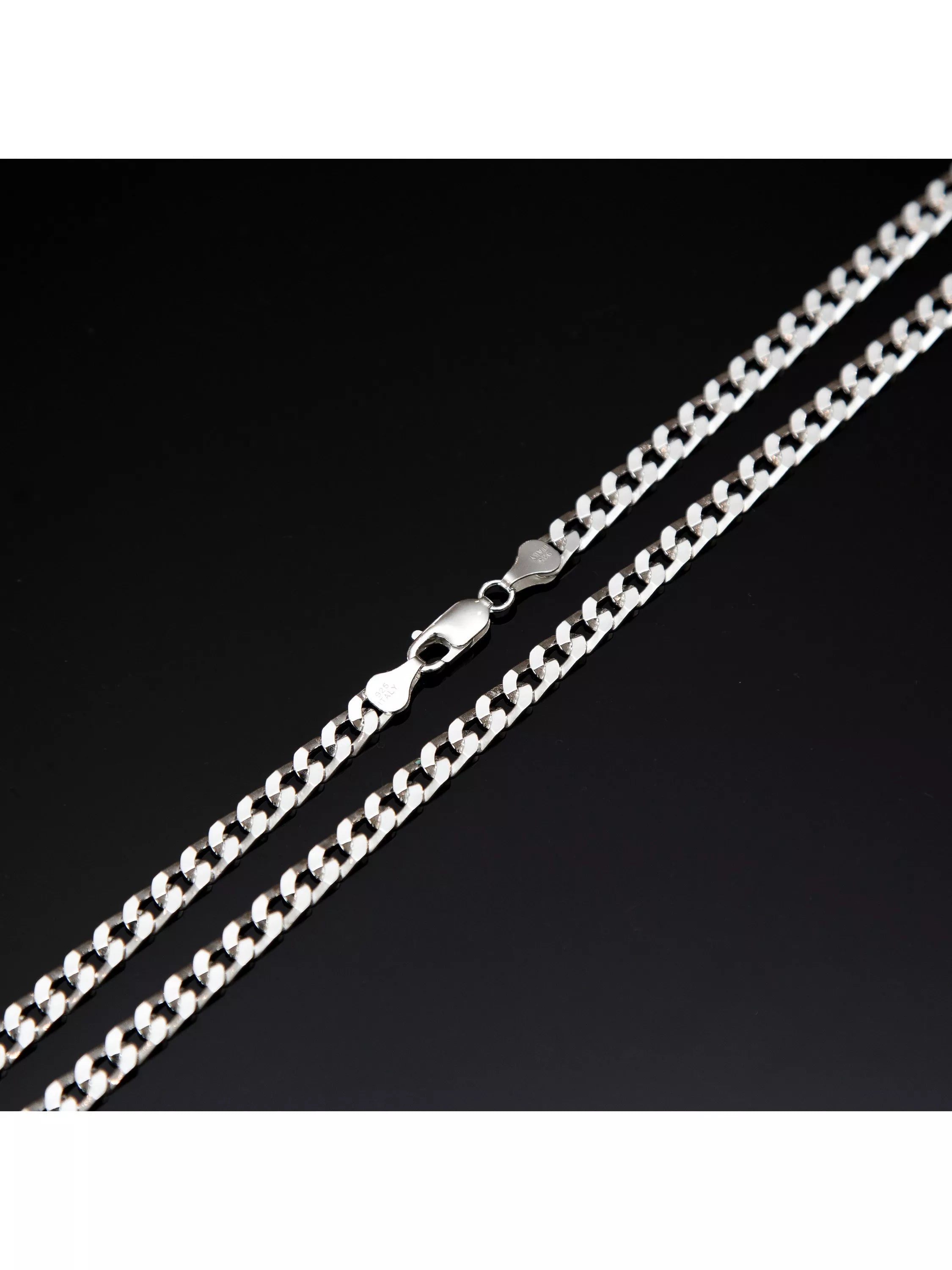 Hoxton London men's silver curb chain necklace 51cm, UK version