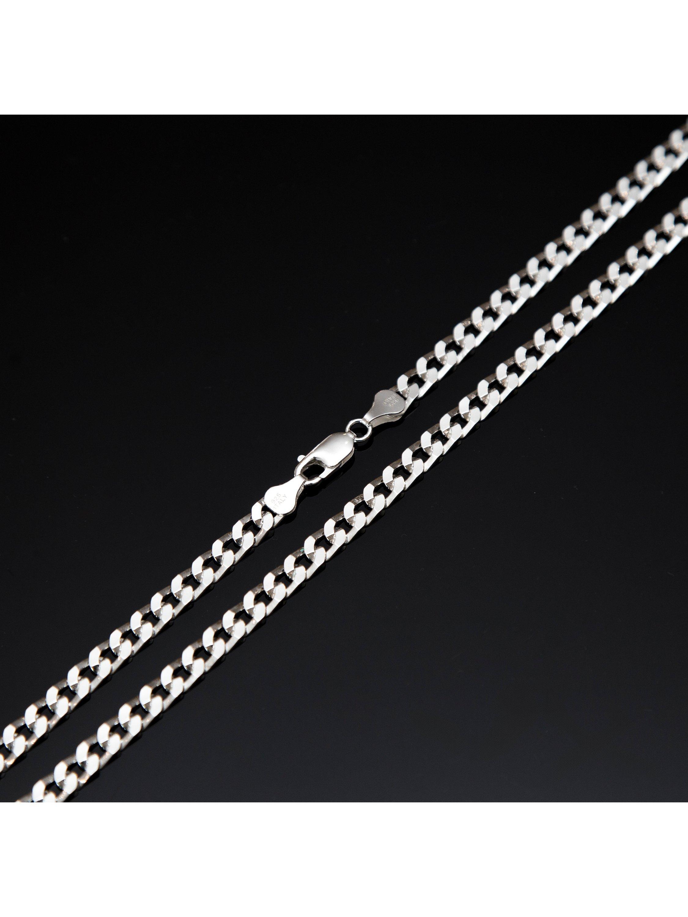 Hoxton London men's silver curb chain necklace 51cm, UK version